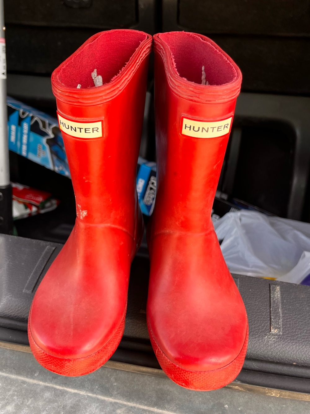 Toddler red hunter rain boots